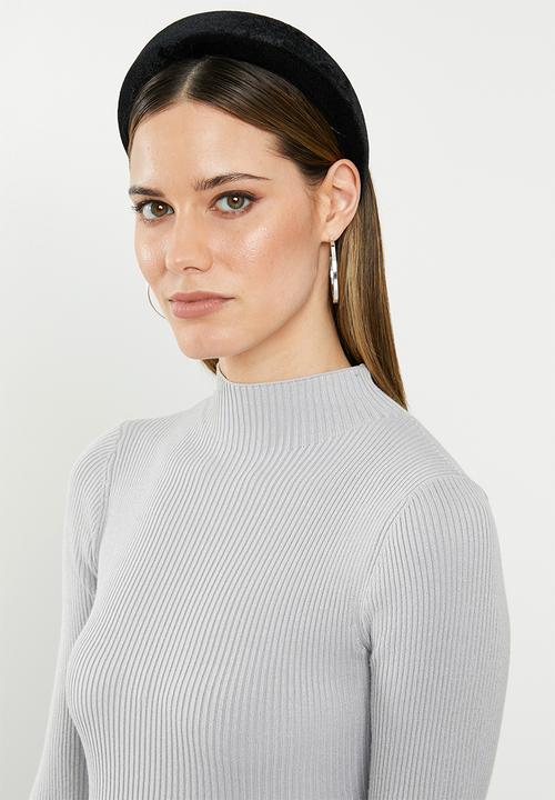 Missguided - High neck knitted mini dress - grey