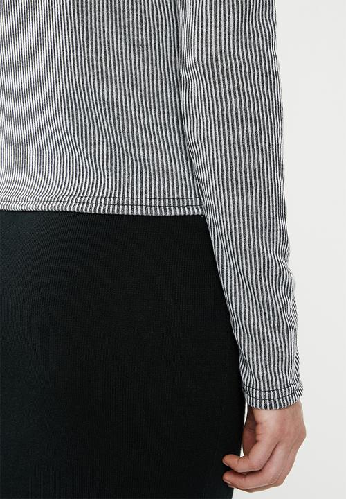 Missguided - Stripe grown on neck top - grey