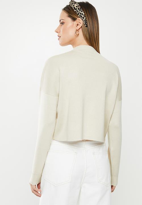 Missguided - Funnel neck crop jumper - cream