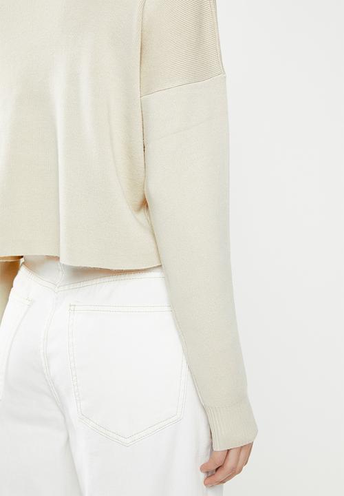 Missguided - Funnel neck crop jumper - cream