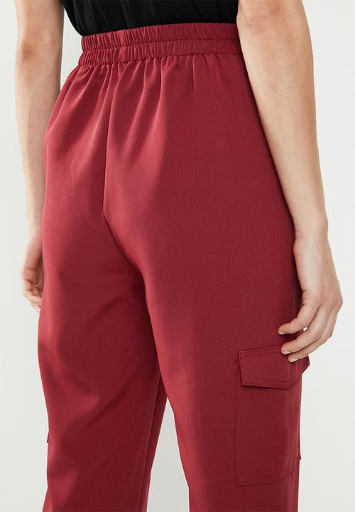 Missguided - Pocket utility cargo trousers - red