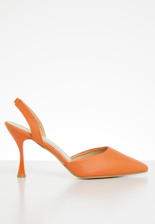 orange slingback heels
