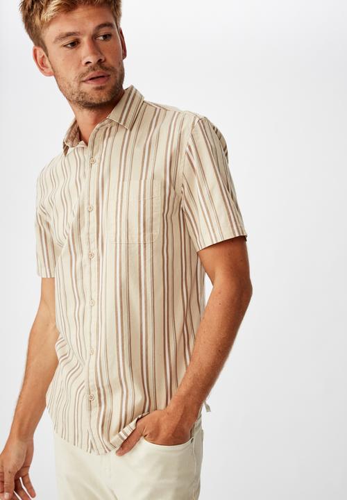 Cotton On - Vintage prep short sleeve shirt - beige 