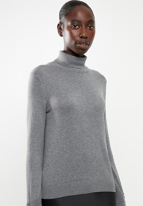 Vero Moda - Milda long sleeve roll neck - grey