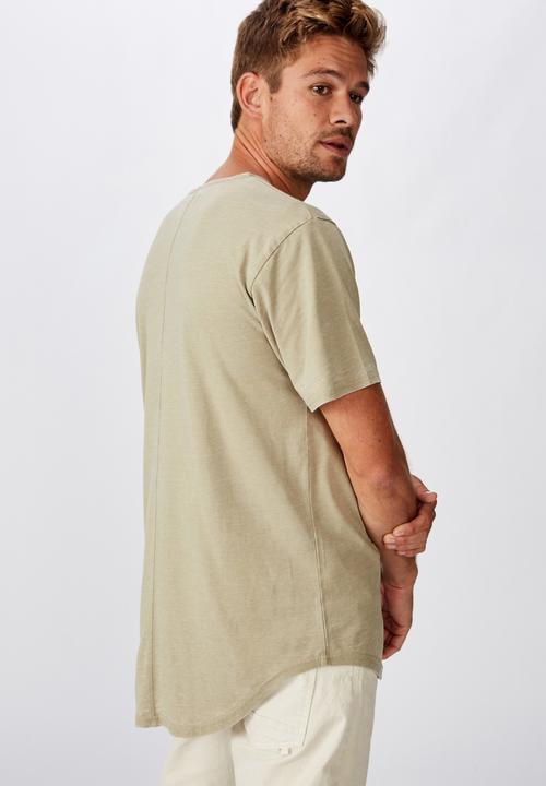 Cotton On - Longline curve hem burnout tee - blair green