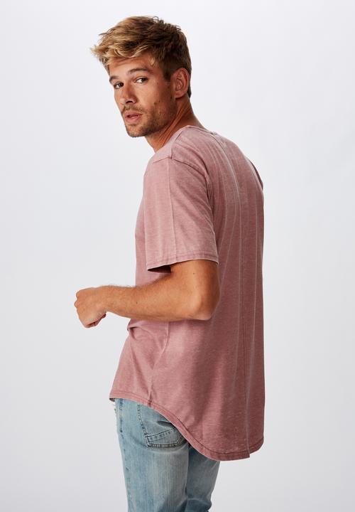 Cotton On - Longline curve hem burnout tee - pink