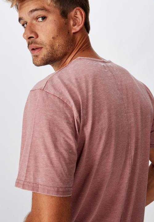 Cotton On - Longline curve hem burnout tee - pink