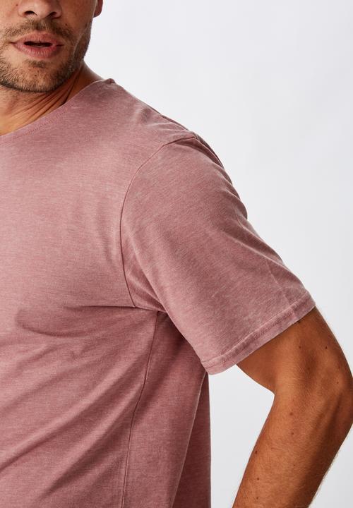 Cotton On - Longline curve hem burnout tee - pink