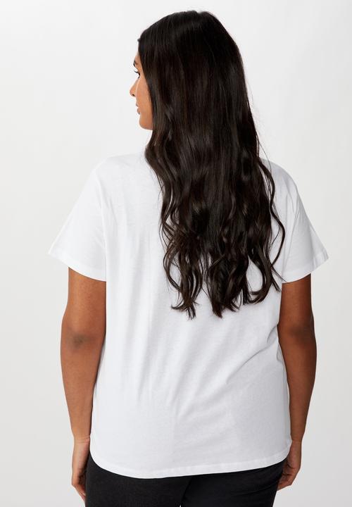 Cotton On - Curve graphic tee mood - white