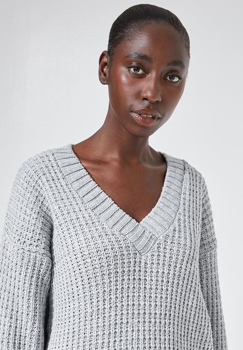 Superbalist - Slouchy v - neck pullover - grey 