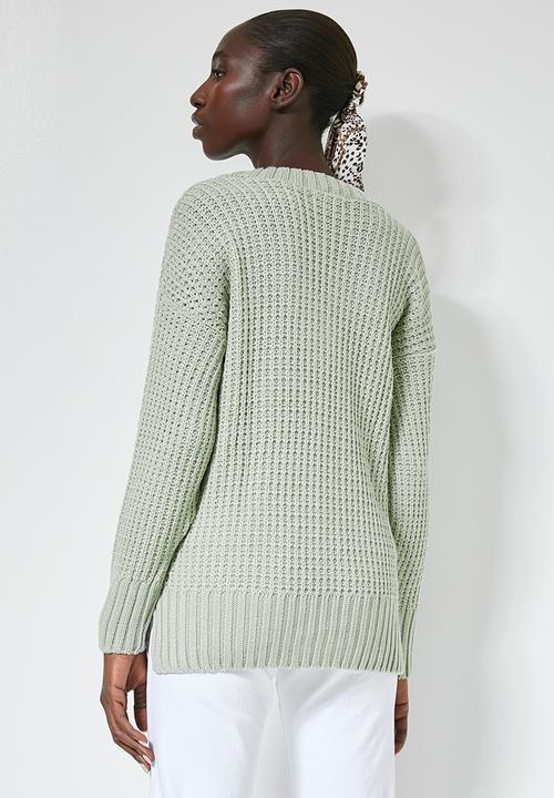 Superbalist - Slouchy v - neck pullover - green