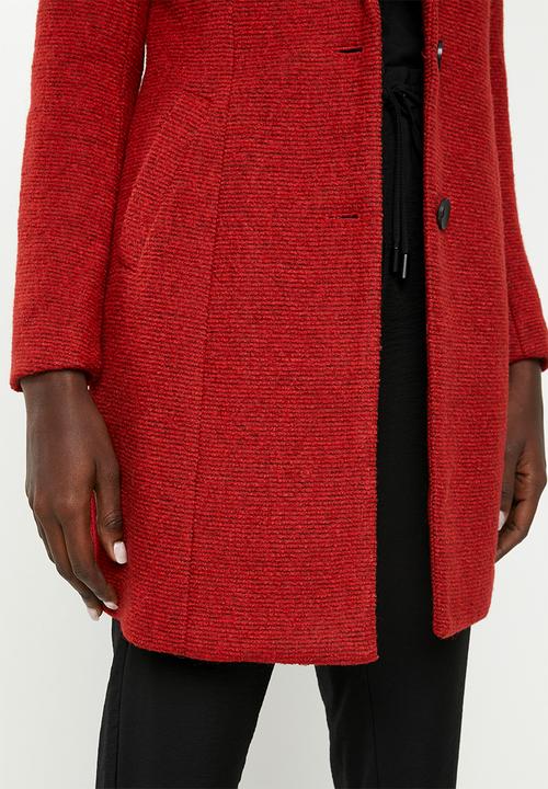 ONLY - Beatrice long wool coat - red 