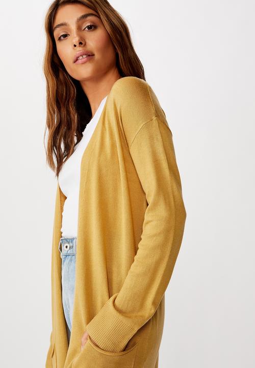 Cotton On - Francie lightweight longline cardi - yellow