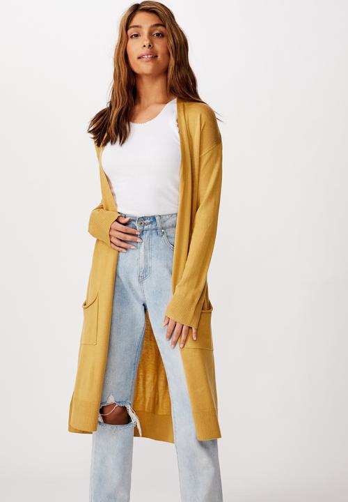 Cotton On - Francie lightweight longline cardi - yellow
