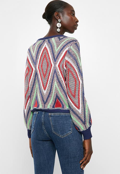 ONLY - Hortensia long sleeve  pullover knit - multi 