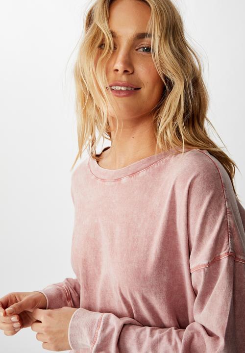 Cotton On - Harris crew neck long sleeve top - pink 