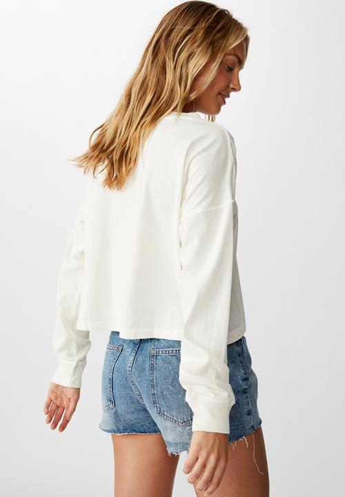 Cotton On - Harris crew neck long sleeve top - cream 