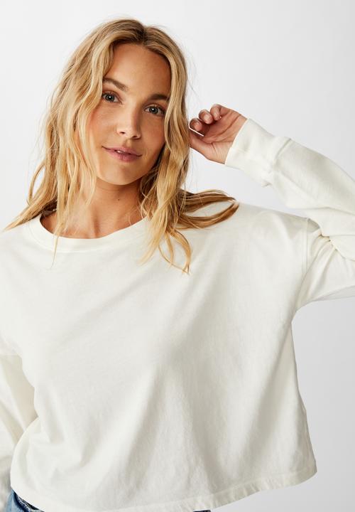 Cotton On - Harris crew neck long sleeve top - cream 
