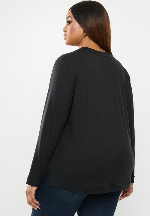 edit Plus - Crew neck long sleeve tee - black