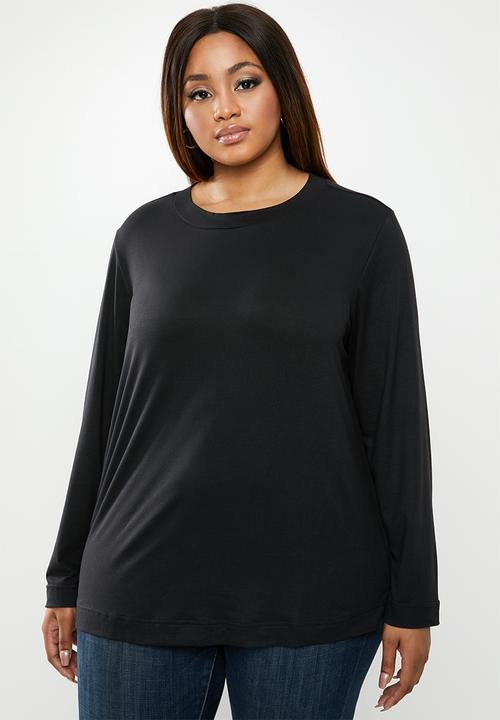 edit Plus - Crew neck long sleeve tee - black