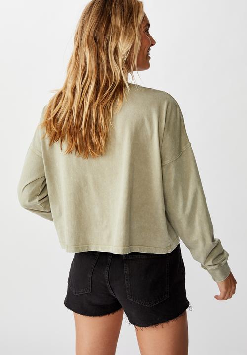 Cotton On - Harris crew neck long sleeve top - green 