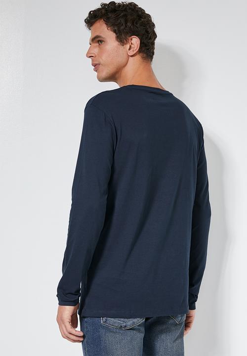 Superbalist - Plain long sleeve crew neck tee - navy 