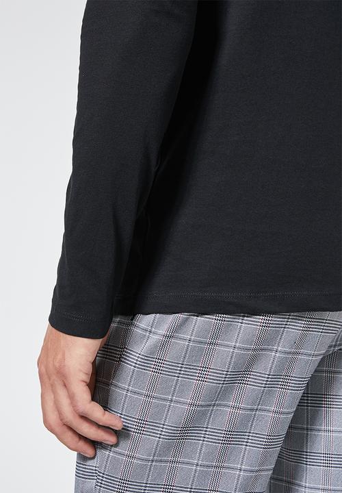 Superbalist - Plain long sleeve crew neck tee - black