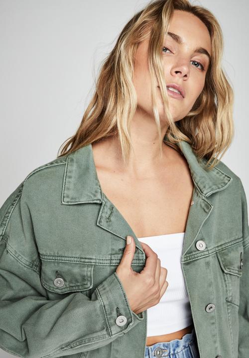 Cotton On - Os denim jacket - green