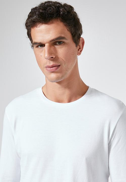 Superbalist - Plain long sleeve crew neck tee - white