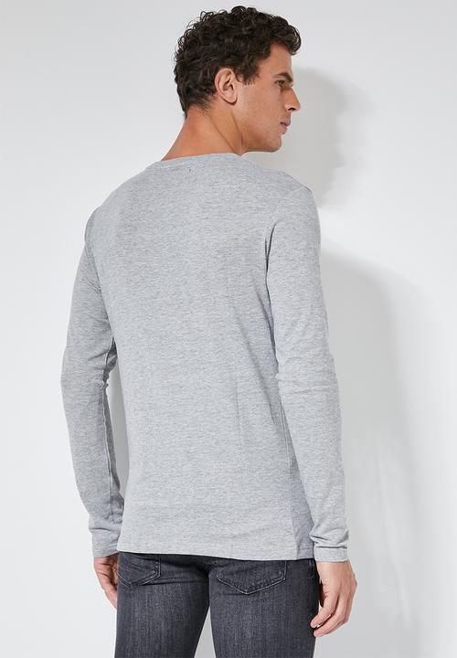 Superbalist - Plain long sleeve crew neck tee - grey