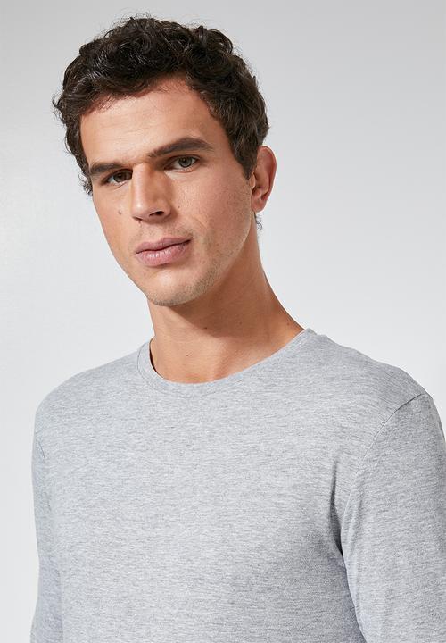 Superbalist - Plain long sleeve crew neck tee - grey