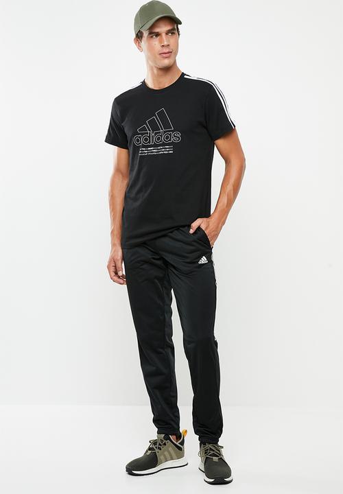adidas Performance - Bos 3 stripe tee - black