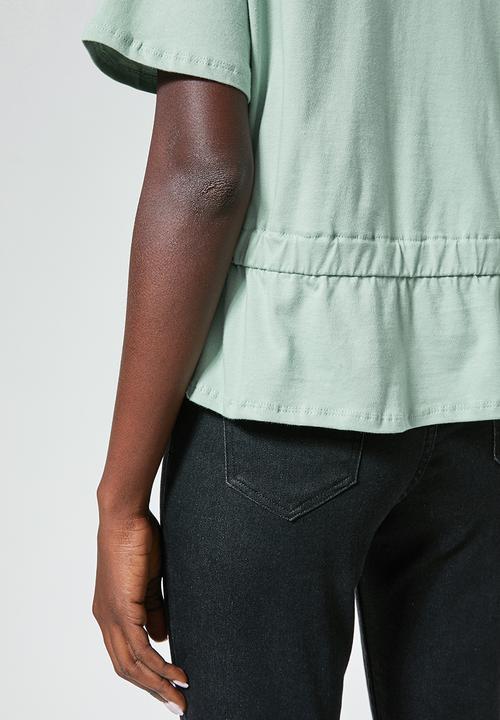Superbalist - Plain peplum tee - green