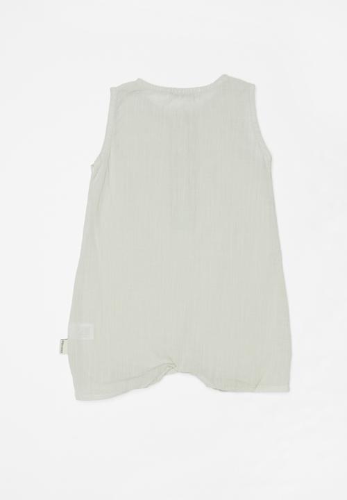 Sticky Fudge - Denim sleeveless romper - green 