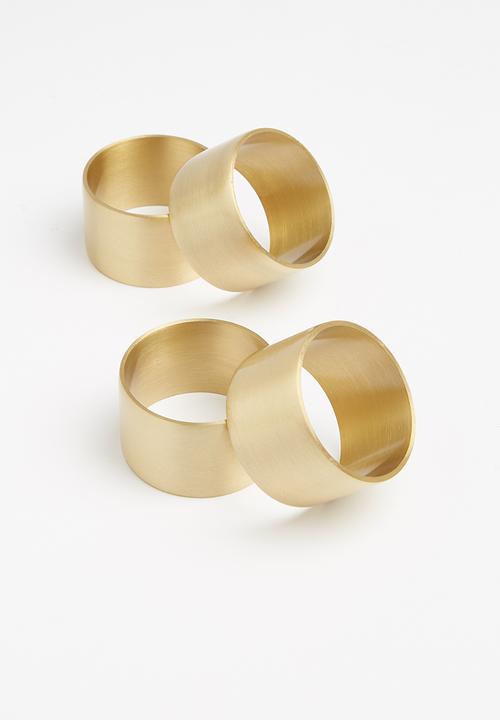 Sixth Floor - Ella napkin ring set of 4 - brass
