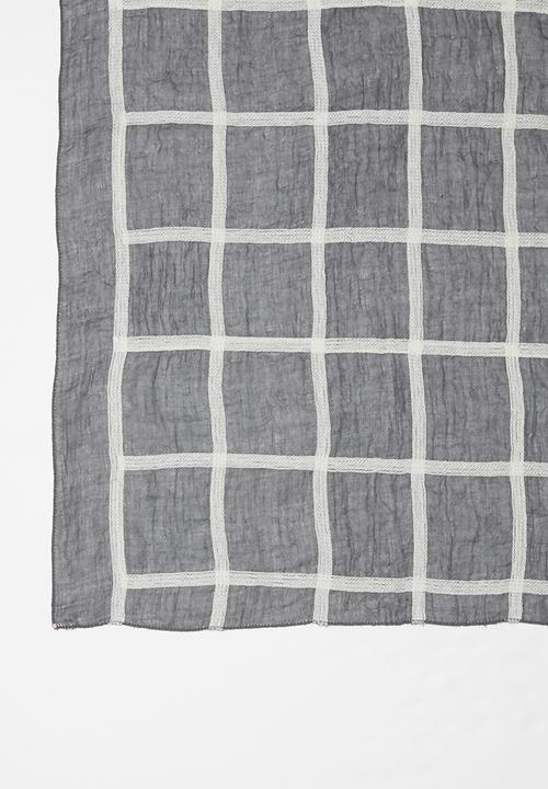 edit - Multi-stripe scarf - grey & white