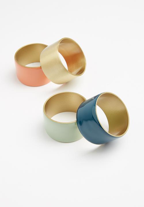 Sixth Floor - Ella napkin ring set of 4 - multi