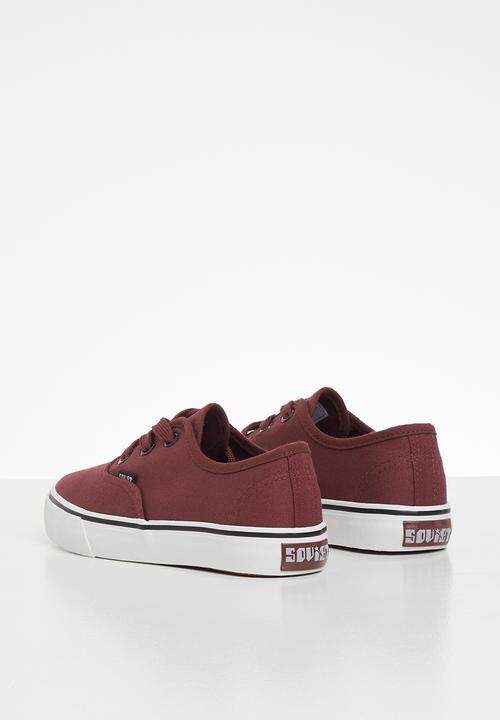 SOVIET - Barca canvas lace ups - burgundy
