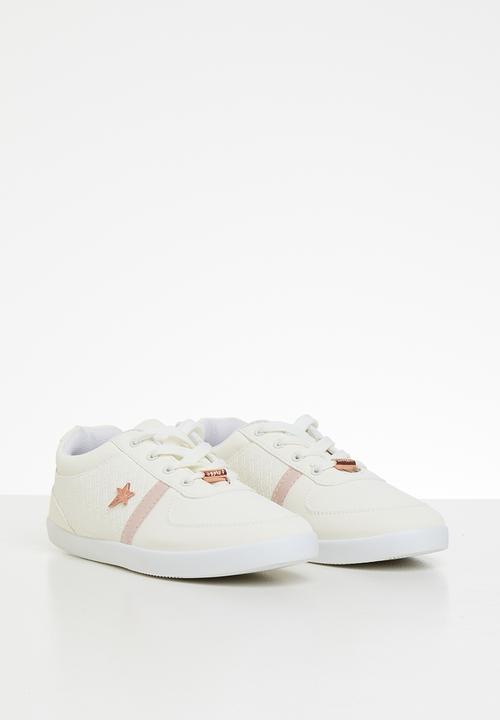 SOVIET - Debbie lace up - white & pink
