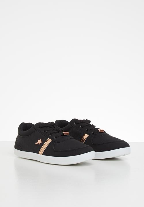 SOVIET - Debbie lace up - black & pink 