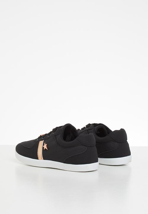SOVIET - Debbie lace up - black & pink 
