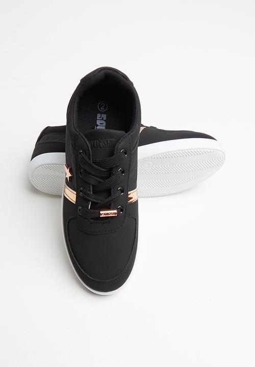 SOVIET - Debbie lace up - black & pink 