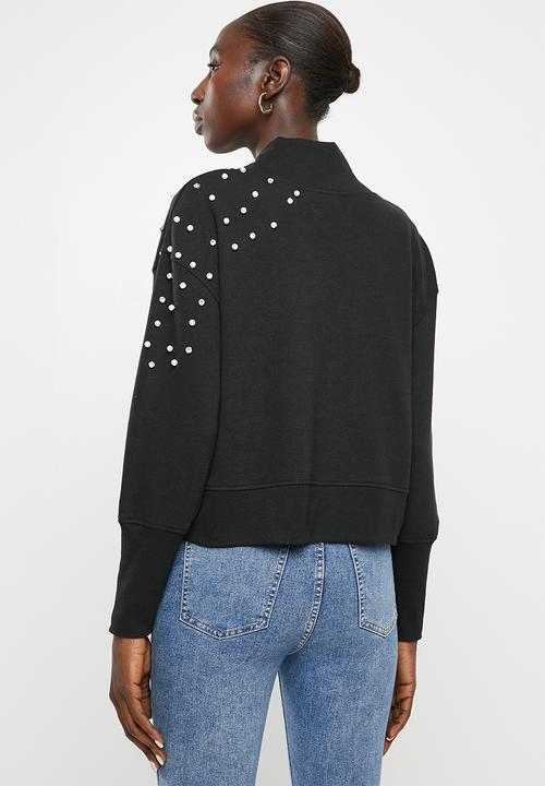 Jacqueline de Yong - Terra long sleeve high neck sweat - black