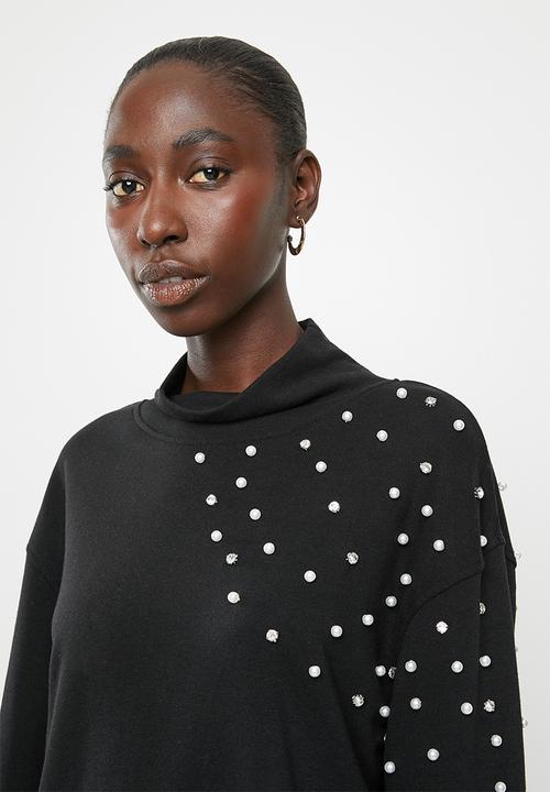 Jacqueline de Yong - Terra long sleeve high neck sweat - black