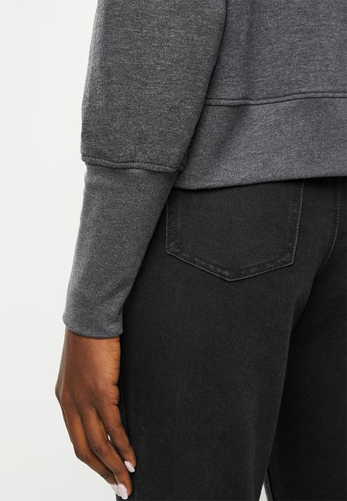 Jacqueline de Yong - Terra long sleeve high neck sweat - grey