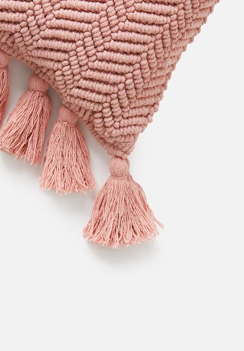 Sixth Floor - Macrame cushion cover - pink