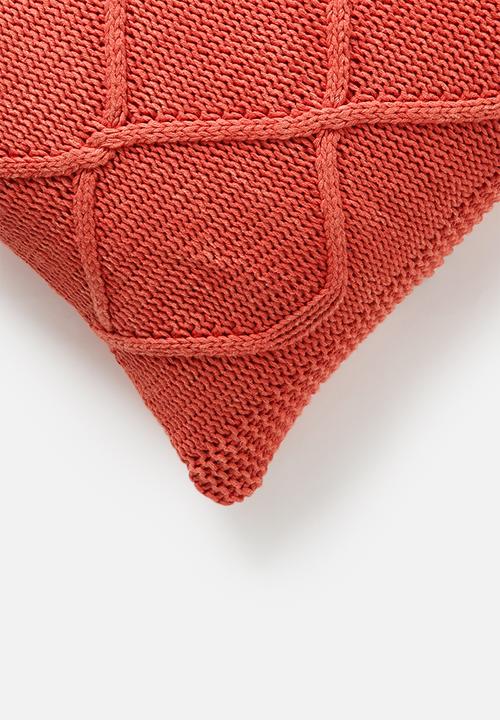 Sixth Floor - Ivy knit cushion cover - orange