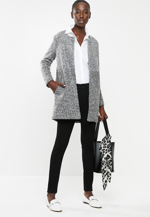 ONLY - Once block stripe coatigan - grey