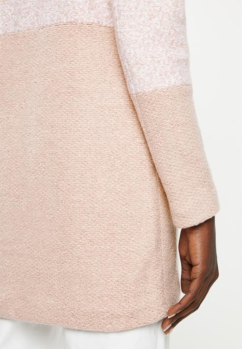 ONLY - Once block stripe coatigan - pink 
