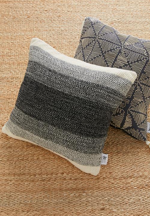 Sixth Floor - Yule knit cushion cover - black & cream